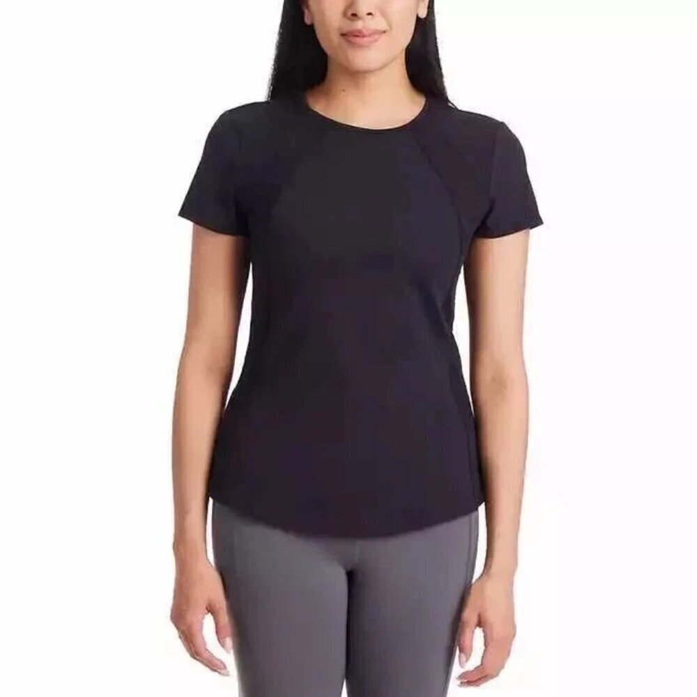 NEW Spyder Active Women's M Black Short Sleeve Rib Performance T-Shirt